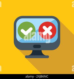 Concept of making decision, choosing between yes or no, right and wrong opportunities Stock Vector