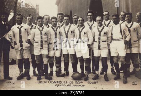 The French national rugby team that competed at the 1924 Olympic Games - unknown author Stock Photo