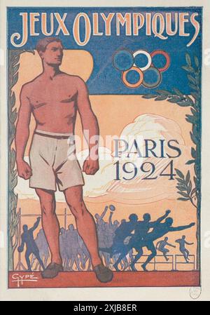Paris 1924 Olympic Games Vintage Poster illustration Paris France ...