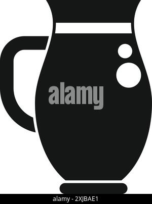 Simple black silhouette of a jug, perfect for representing serving drinks Stock Vector