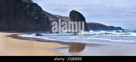 Rock Roque del Moro at Playa de Cofete, Fuerteventura Stock Photo