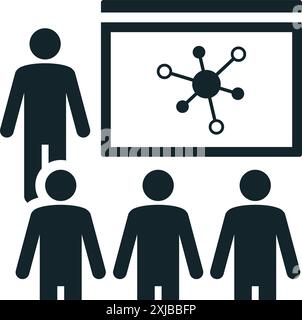 Businessman presenting growth hacking strategy to his team using a whiteboard Stock Vector