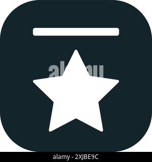 Bookmark icon showing five point star shape Stock Vector