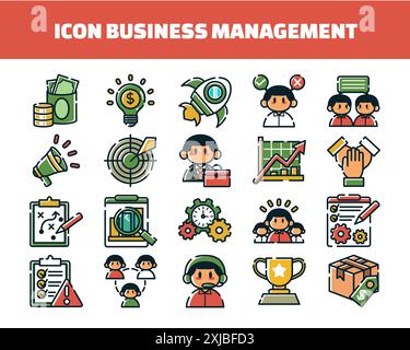 Business management icon set vector illustration Stock Vector