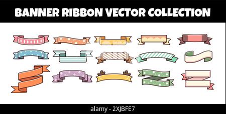 Banner ribbon vector illustration set Stock Vector