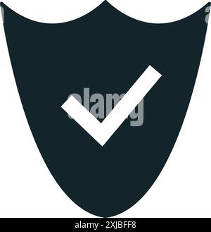 Security shield displaying a check mark symbol for safety and protection Stock Vector