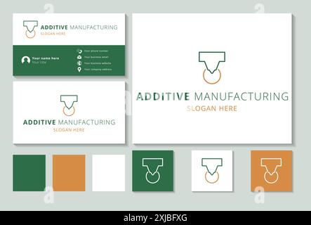 Additive manufacturing logo concept featuring a 3d printer nozzle extruding material Stock Vector