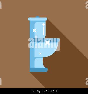 Blue and clean toilet bowl is shining, bringing the idea of hygiene and cleanliness Stock Vector