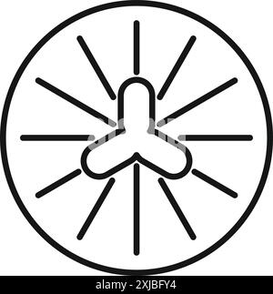 Simple ceiling fan is rotating, creating a refreshing breeze Stock Vector
