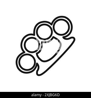 brass knuckles icon linear vector graphics sign or symbol set for web app ui Stock Vector