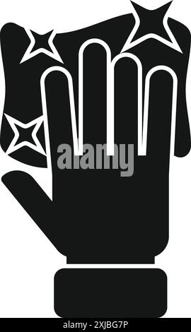 Hand cleaning surface with sponge icon in simple style isolated on white background Stock Vector