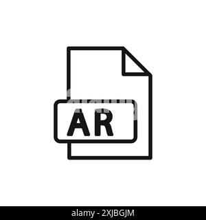 AR File Document Icon linear vector graphics sign or symbol set for web app ui Stock Vector