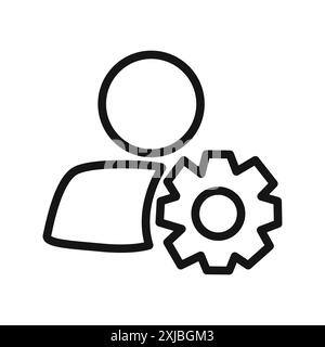 Administrator icon linear vector graphics sign or symbol set for web ...