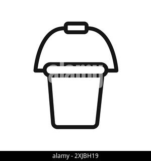 bucket icon linear vector graphics sign or symbol set for web app ui Stock Vector