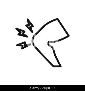 Knee pain icon linear vector graphics sign or symbol set for web app ui Stock Vector