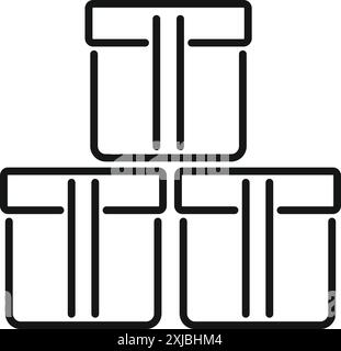 Cardboard boxes stacked up representing warehouse storage Stock Vector ...