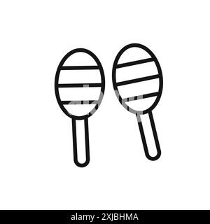 Maracas Icon linear vector graphics sign or symbol set for web app ui Stock Vector