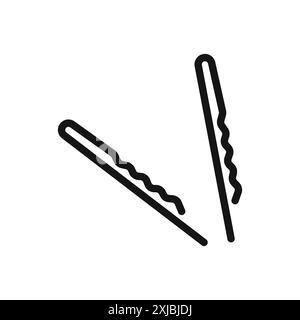 bobby pins icon linear vector graphics sign or symbol set for web app ui Stock Vector