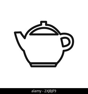 Teapot icon linear vector graphics sign or symbol set for web app ui Stock Vector