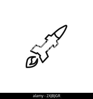 Missile Launcher icon linear vector graphics sign or symbol set for web app ui Stock Vector