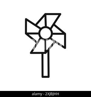 paper Windmill icon linear vector graphics sign or symbol set for web app ui Stock Vector