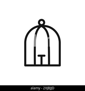 Pet cage icon linear vector graphics sign or symbol set for web app ui Stock Vector