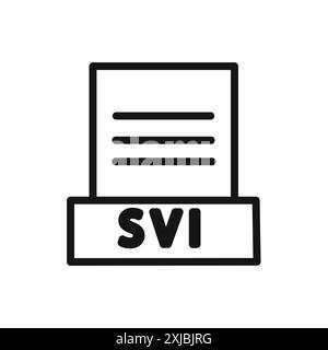 SVI File Document Icon linear vector graphics sign or symbol set for web app ui Stock Vector