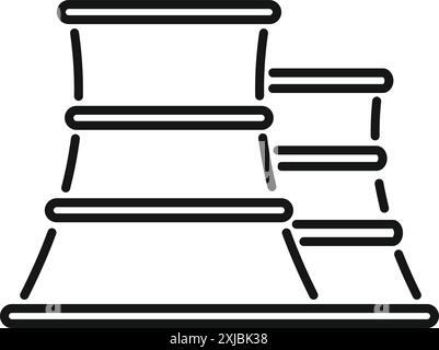 Simple line icon of a nuclear power plant cooling tower representing clean energy generation Stock Vector