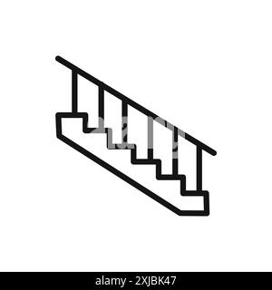 stairs icon linear vector graphics sign or symbol set for web app ui Stock Vector