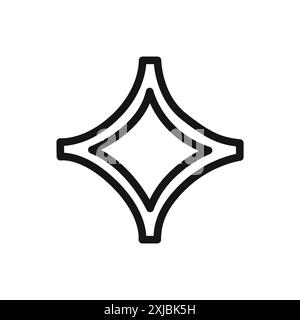 Diamond star icon linear vector graphics sign or symbol set for web app ui Stock Vector