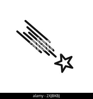 Falling Star Icon linear vector graphics sign or symbol set for web app ...