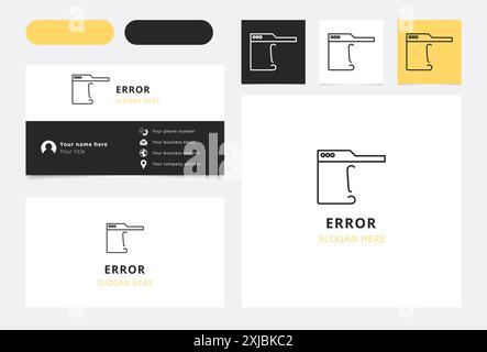 Simple line art icon of a website displaying an error message, suitable for use in projects related to software development and internet technology Stock Vector