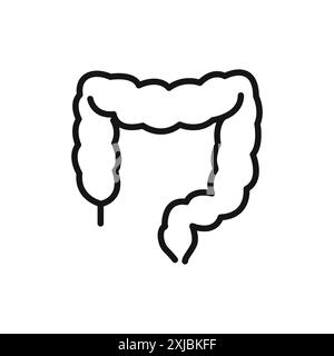 Large intestine icon linear vector graphics sign or symbol set for web app ui Stock Vector