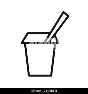 Yogurt icon linear vector graphics sign or symbol set for web app ui Stock Vector