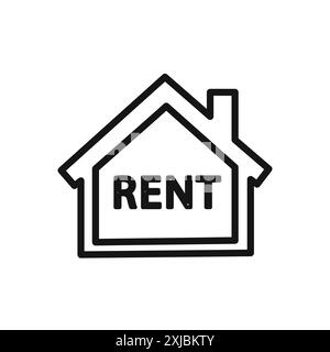 House rent icon linear vector graphics sign or symbol set for web app ui Stock Vector