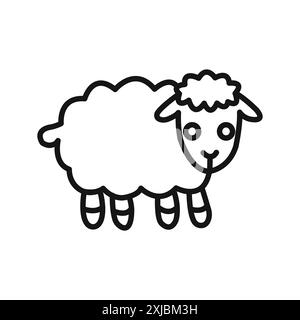 sheep icon linear vector graphics sign or symbol set for web app ui Stock Vector