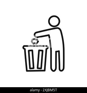 Do not litter icon linear vector graphics sign or symbol set for web app ui Stock Vector