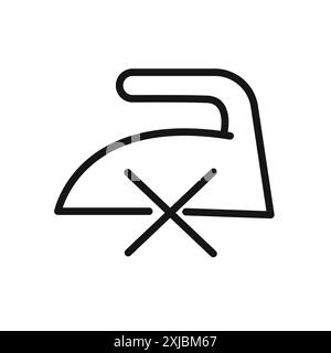 Do not iron icon linear vector graphics sign or symbol set for web app ui Stock Vector