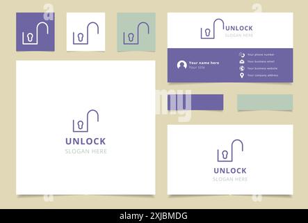 Simple and modern logo featuring an open padlock design, perfect for businesses related to security, privacy, and access Stock Vector