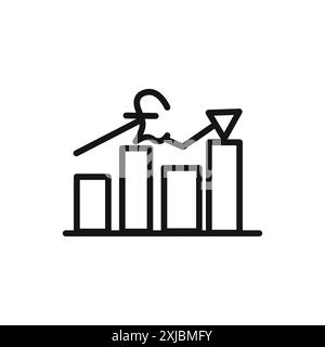 Euro chart icon linear vector graphics sign or symbol set for web app ui Stock Vector