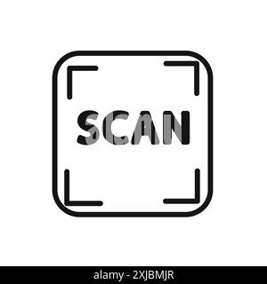 scan button icon linear vector graphics sign or symbol set for web app ui Stock Vector