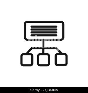 Sitemaps icon linear vector graphics sign or symbol set for web app ui Stock Vector