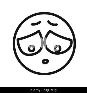 Guilty face emoji icon linear vector graphics sign or symbol set for web app ui Stock Vector