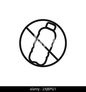 No plastic bottle icon linear vector graphics sign or symbol set for web app ui Stock Vector