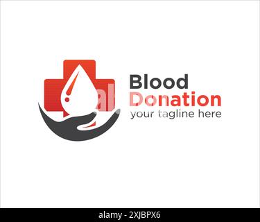 cross health blood donation care logo designs for medical service Stock Vector