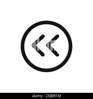 Rewind Previous Back arrow icon linear vector graphics sign or symbol set for web app ui Stock Vector