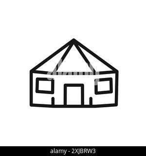 Yurt Icon linear vector graphics sign or symbol set for web app ui Stock Vector