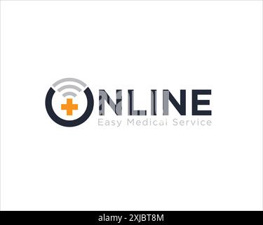 online health service logo designs for medical app and internet service Stock Vector