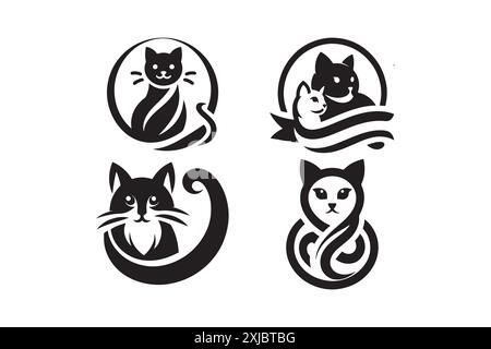 Cat vector logo Stock Vector