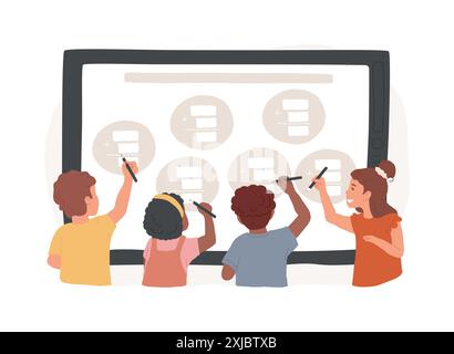 Interactive whiteboard isolated cartoon vector illustrations. Stock Vector